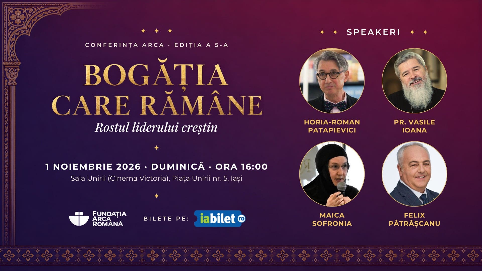 „Bogăția care rămâne" — a 5-a Conferință ARCA, pe 1 noiembrie la Iași